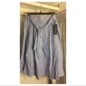 Navy Stripped Circle Skirt